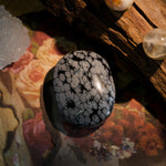 Snowflake Obsidian Palm Stone - helmsman - crystal