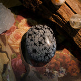 Snowflake Obsidian Palm Stone - helmsman - crystal