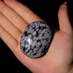 Snowflake Obsidian Palm Stone - helmsman - crystal