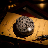 Snowflake Obsidian Palm Stone - helmsman - crystal