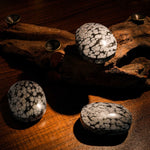 Snowflake Obsidian Palm Stone - helmsman - crystal