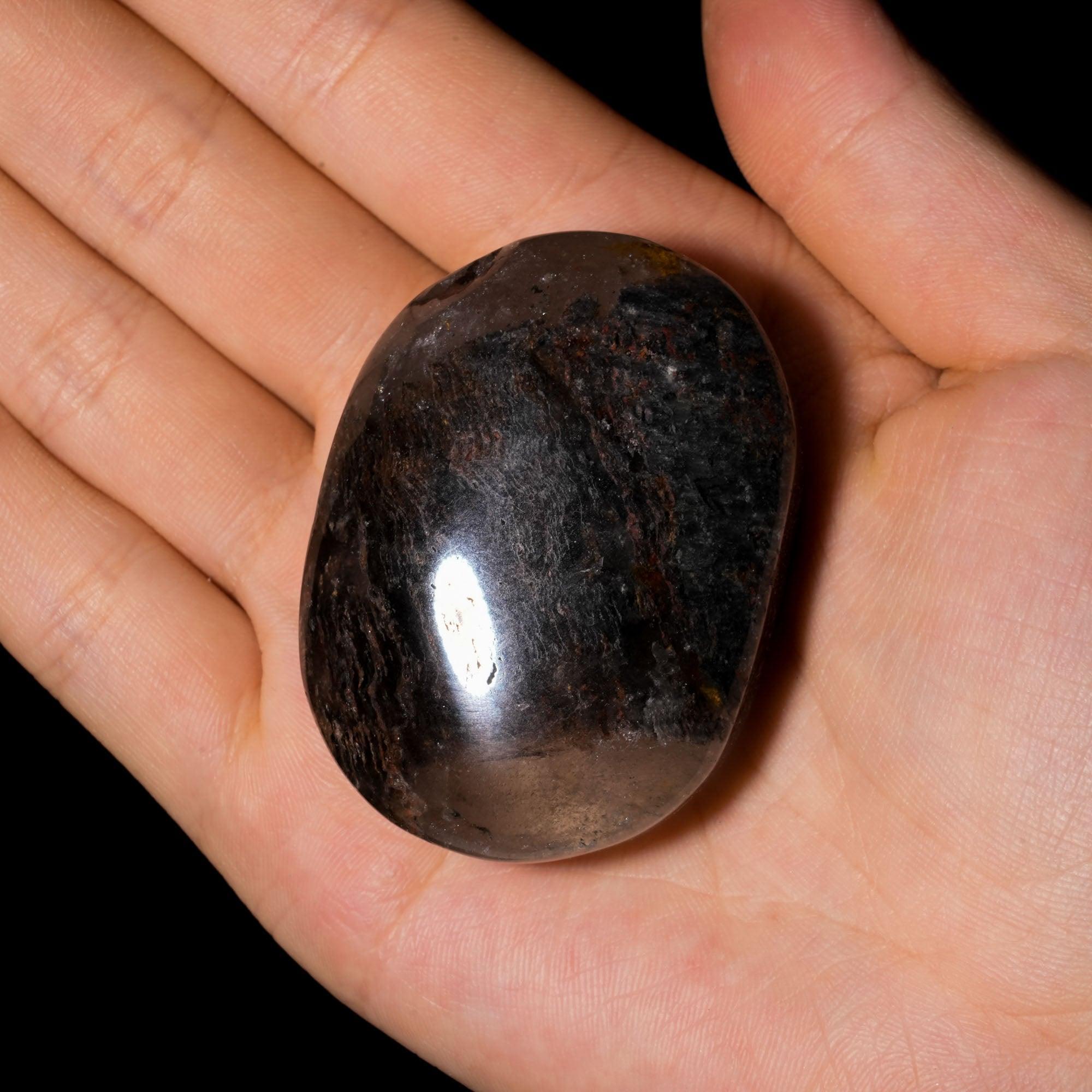 Thousand Layer Quartz Palm Stone - helmsman - crystal