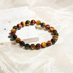 Tri - Color Tiger Eye Bracelet - helmsman - crystal