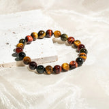 Tri - Color Tiger Eye Bracelet - helmsman - crystal