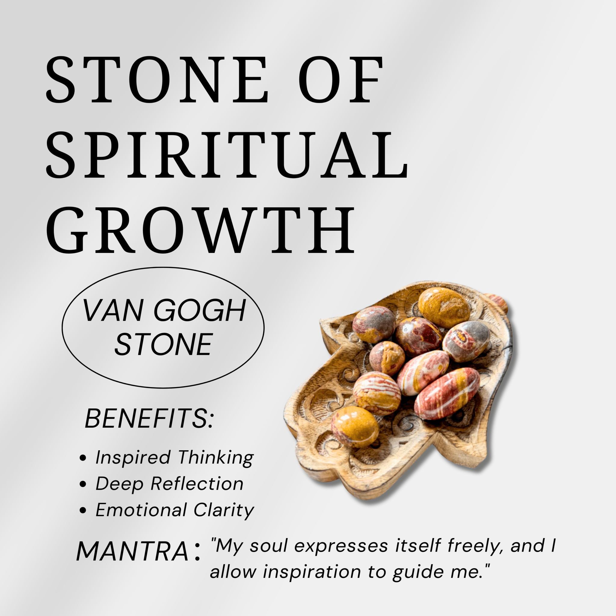 Van Gogh Stone Palm Stone - helmsman - crystal