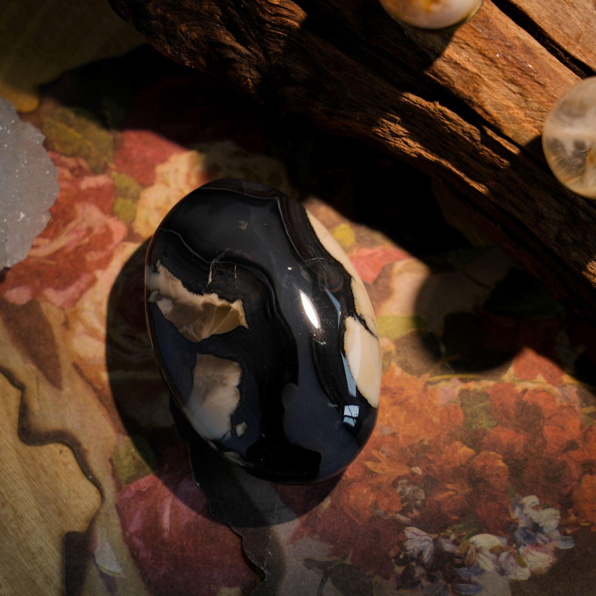 Volcanic Agate Palm Stone - helmsman - crystal