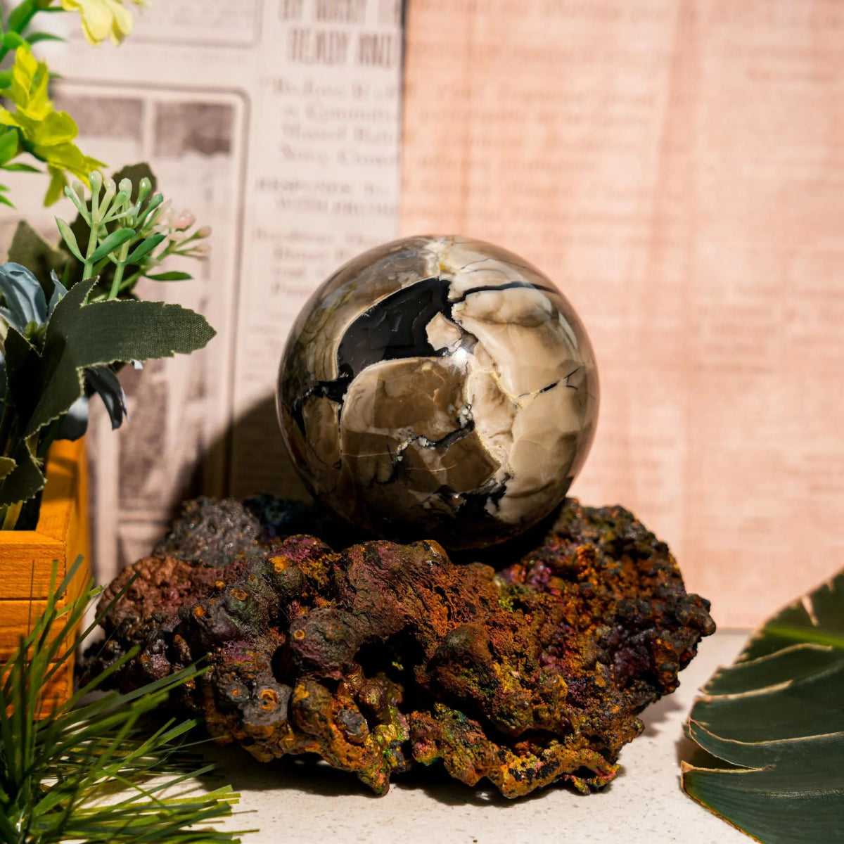 Volcano Agate Sphere - helmsman - crystal