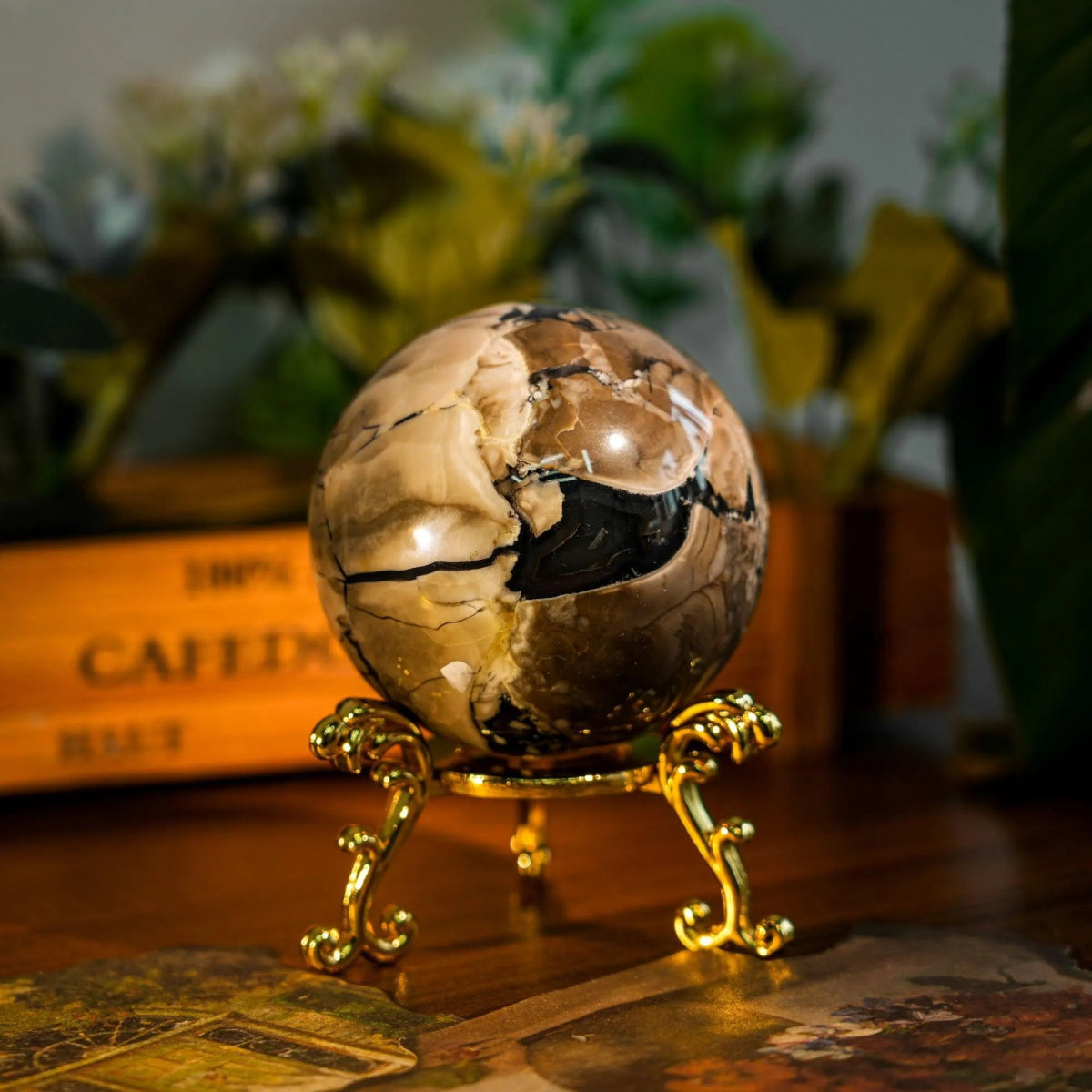 Volcano Agate Sphere - helmsman - crystal