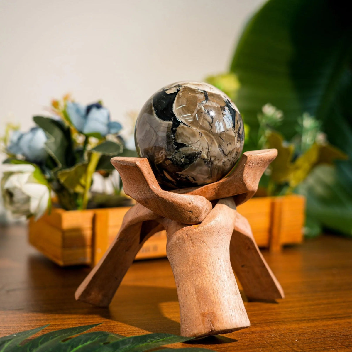 Volcano Agate Sphere - helmsman - crystal