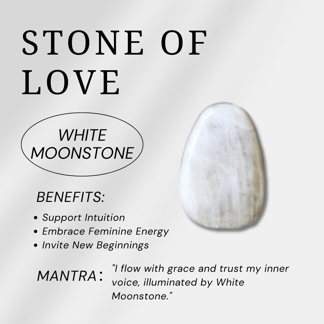 White Moonstone Palm Stone - helmsman - crystal
