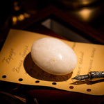 White Moonstone Palm Stone - helmsman - crystal