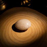White Moonstone Palm Stone - helmsman - crystal