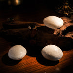 White Moonstone Palm Stone - helmsman - crystal