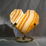 Yellow Calcite Heart Ornament - helmsman - crystal