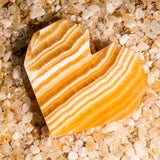Yellow Calcite Heart Ornament - helmsman - crystal