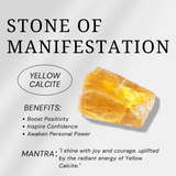 Yellow Calcite Palm Stone - helmsman - crystal