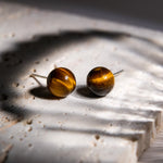 Yellow Tiger Eye Earrings - helmsman - crystal