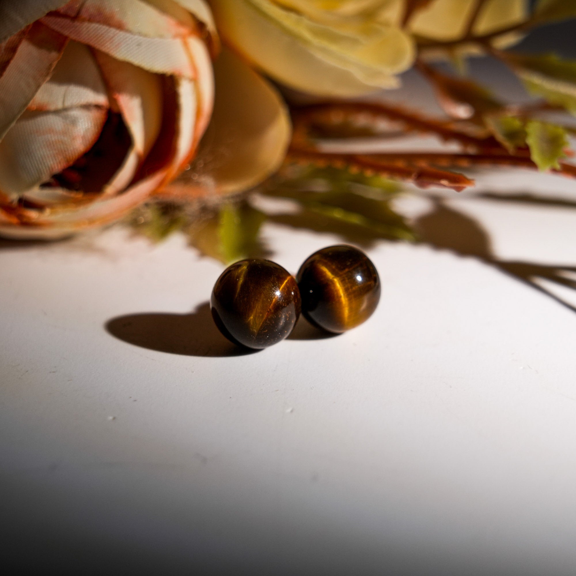 Yellow Tiger Eye Earrings - helmsman - crystal