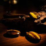 Yellow Tiger Eyes Stone Palm Stone - helmsman - crystal