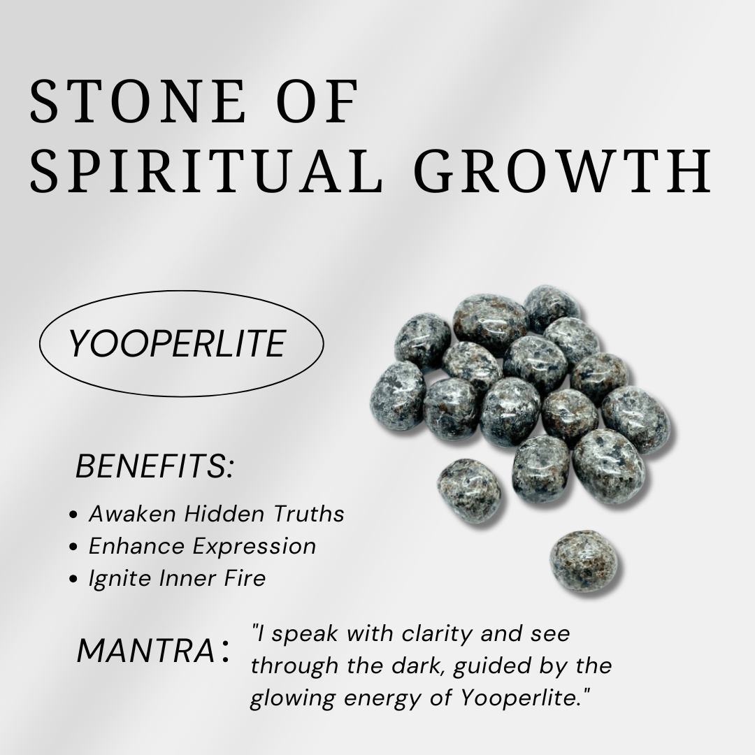 Yooperlite Tumbled Stone Set - helmsman - crystal