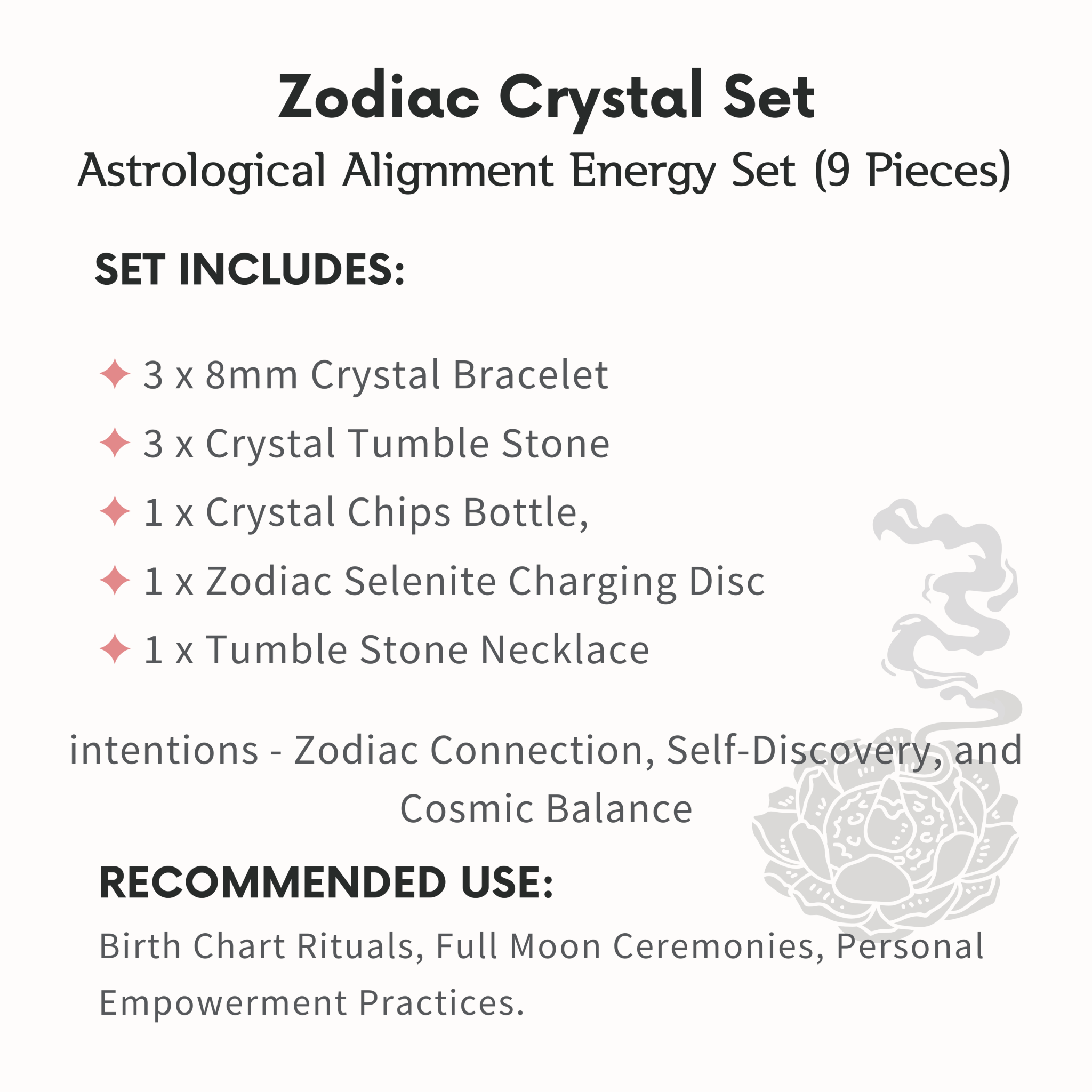Zodiac Crystal Set - helmsman - crystal