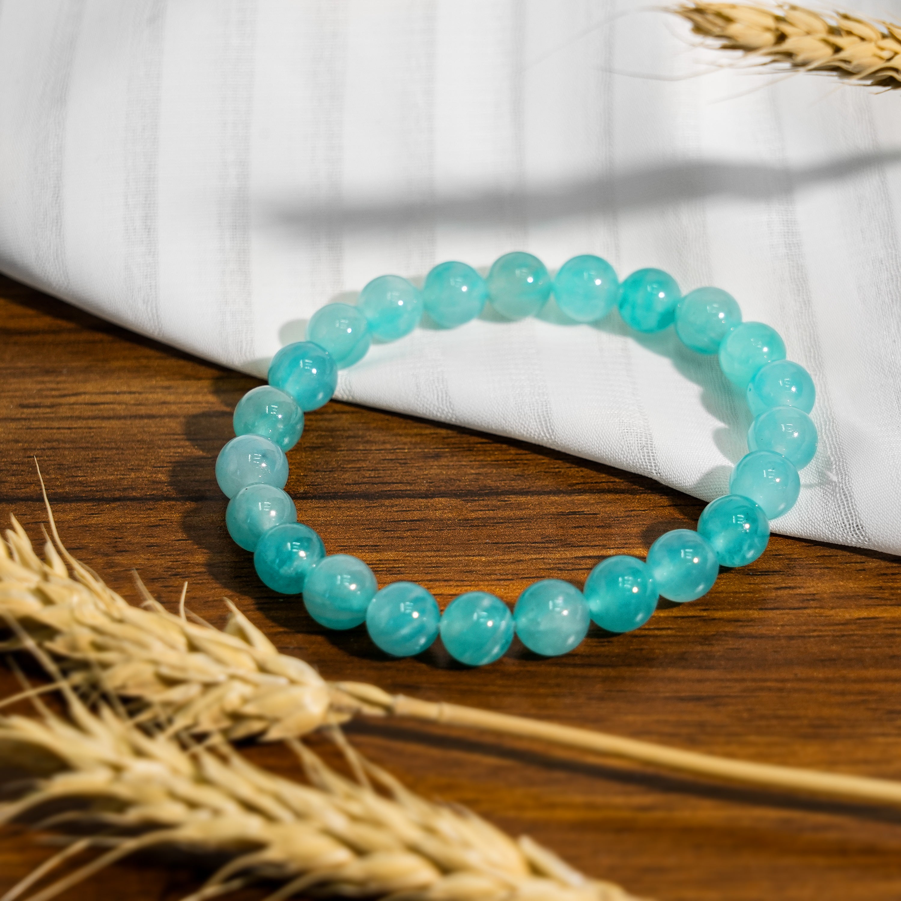 Amazonite Bead Bracelet-Helmsman Crystal