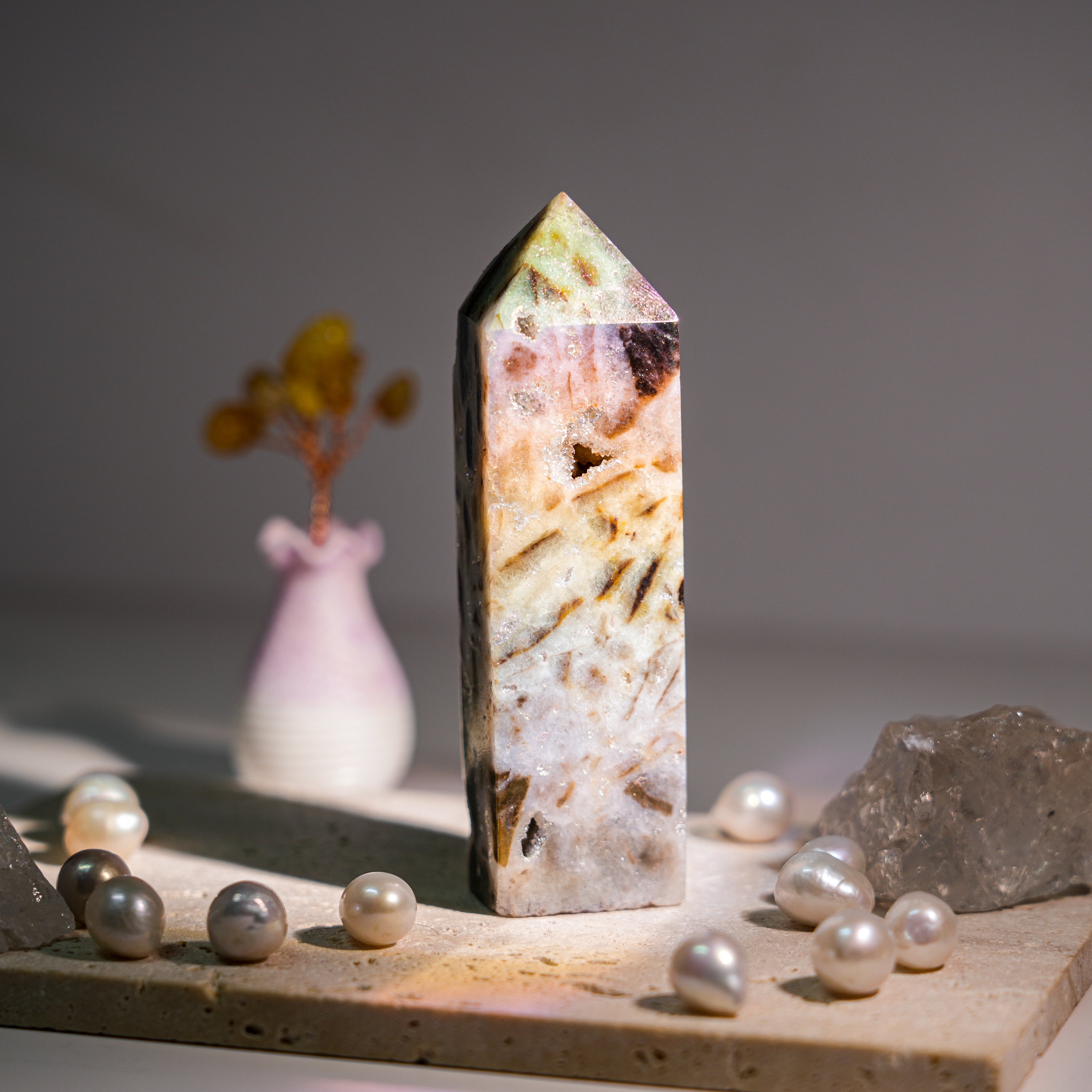 Aura Sphalerite Tower-Helmsman Crystal