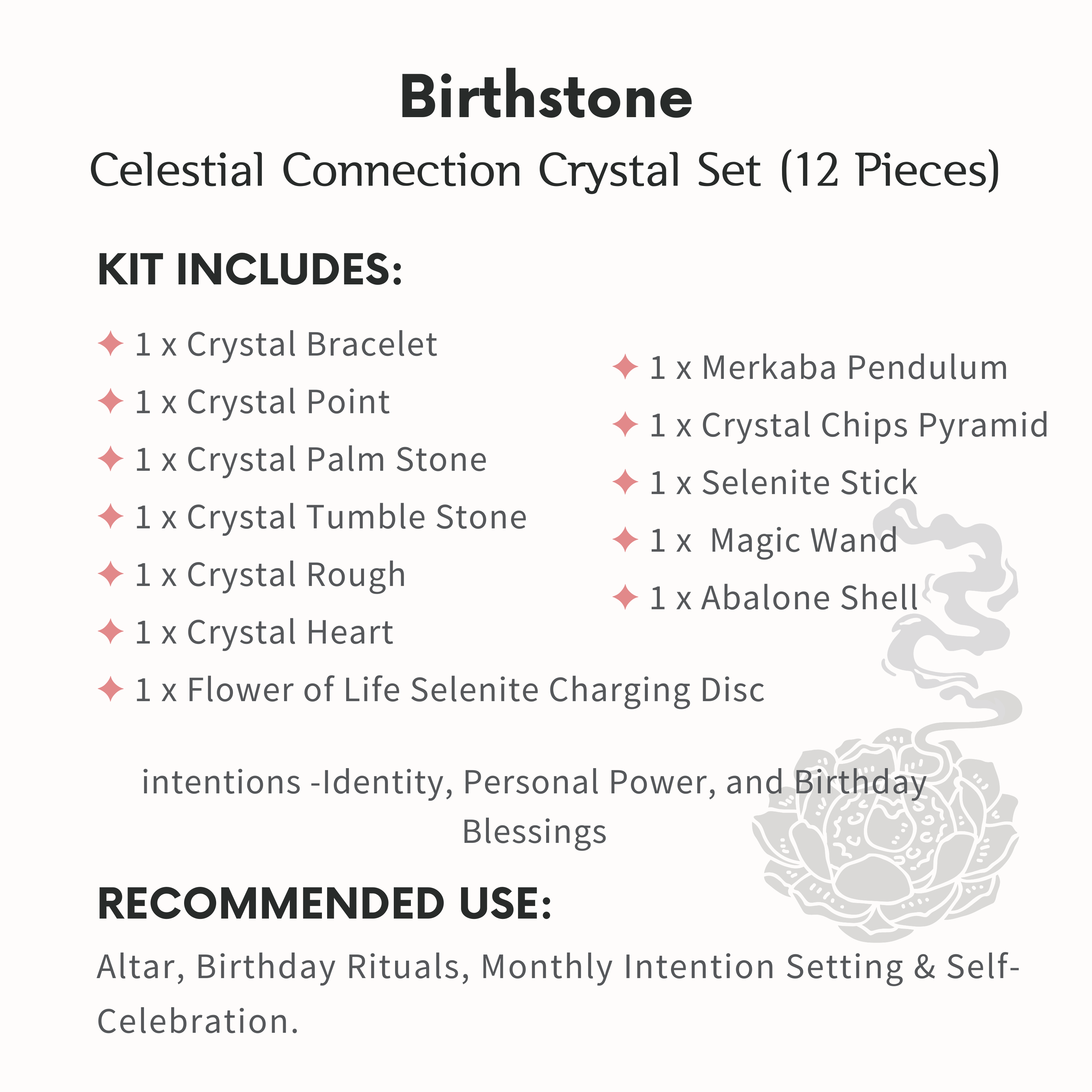 Birthstone Crystal Ritual Set-Helmsman Crystal