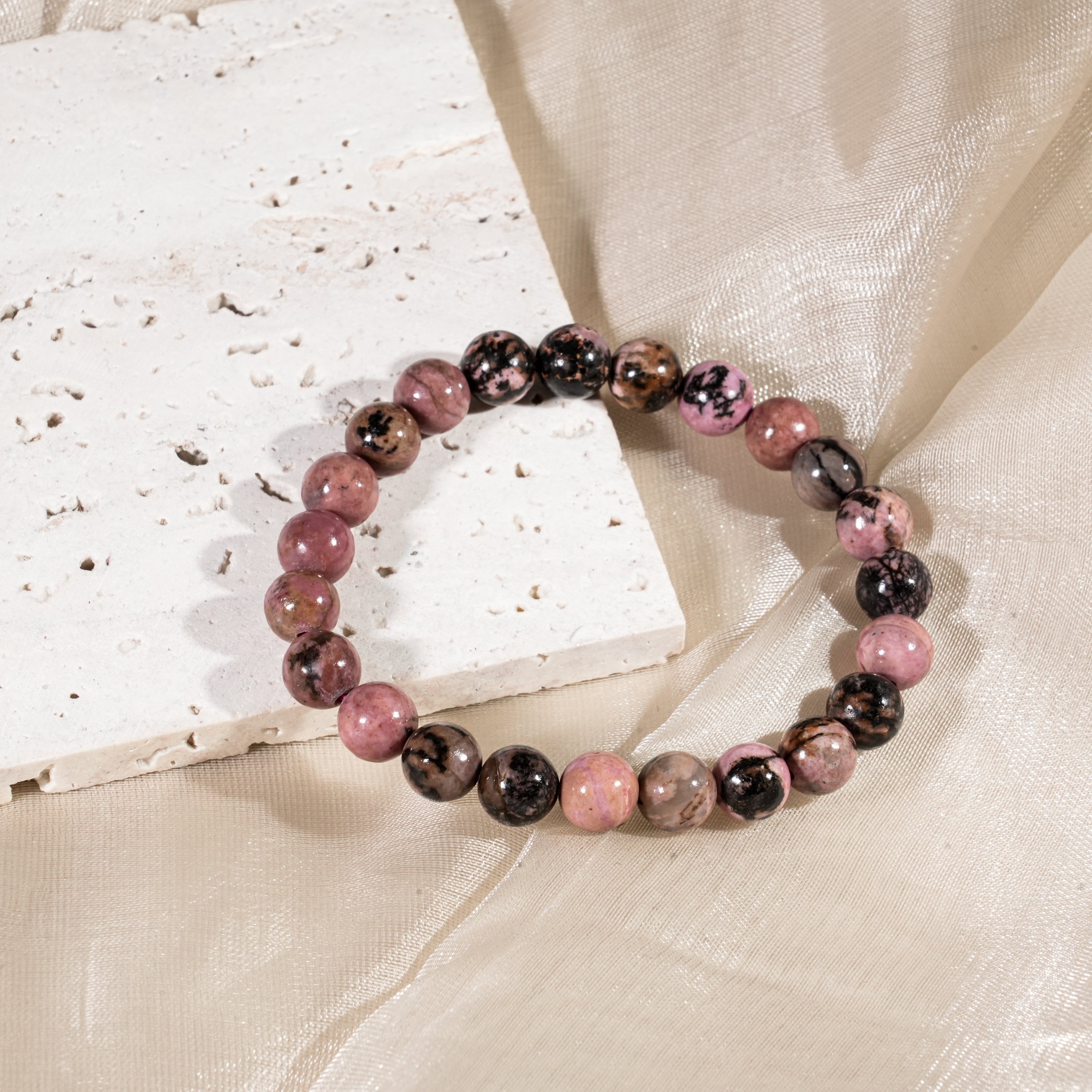 Black Rhodonite Bracelet-Helmsman Crystal