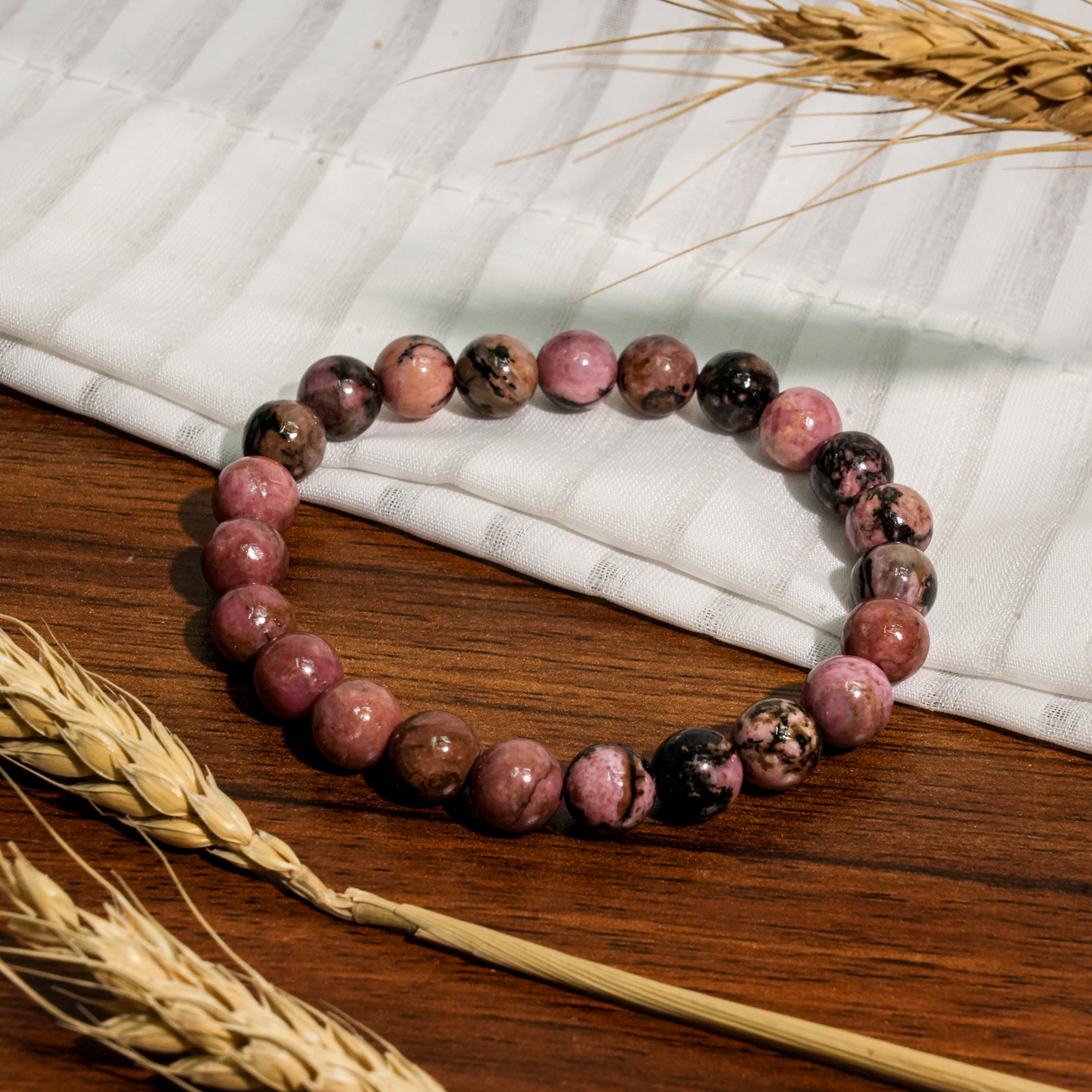 Black Rhodonite Bracelet-Helmsman Crystal