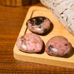 Black Rhodonite Mini Heart Set-Helmsman Crystal