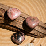 Black Rhodonite Mini Heart Set-Helmsman Crystal