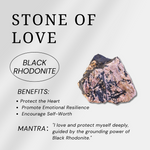 Black Rhodonite Mini Heart Set-Helmsman Crystal