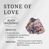 Black Rhodonite Mini Heart Set-Helmsman Crystal