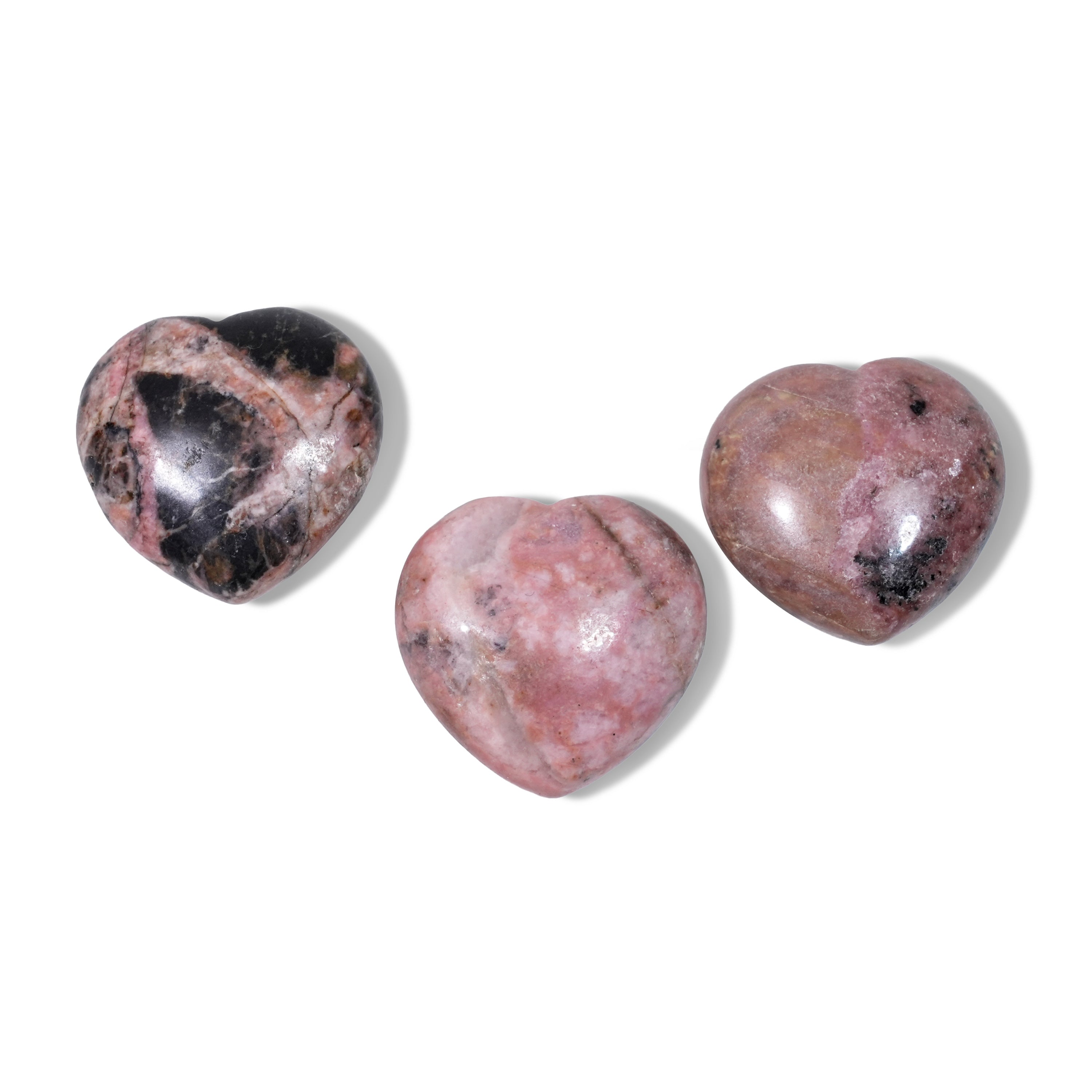 Black Rhodonite Mini Heart Set-Helmsman Crystal
