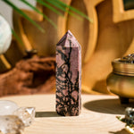 Black Rhodonite Point-Helmsman Crystal