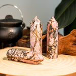 Black Rhodonite Point-Helmsman Crystal