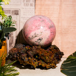 Black Rhodonite Sphere-Helmsman Crystal