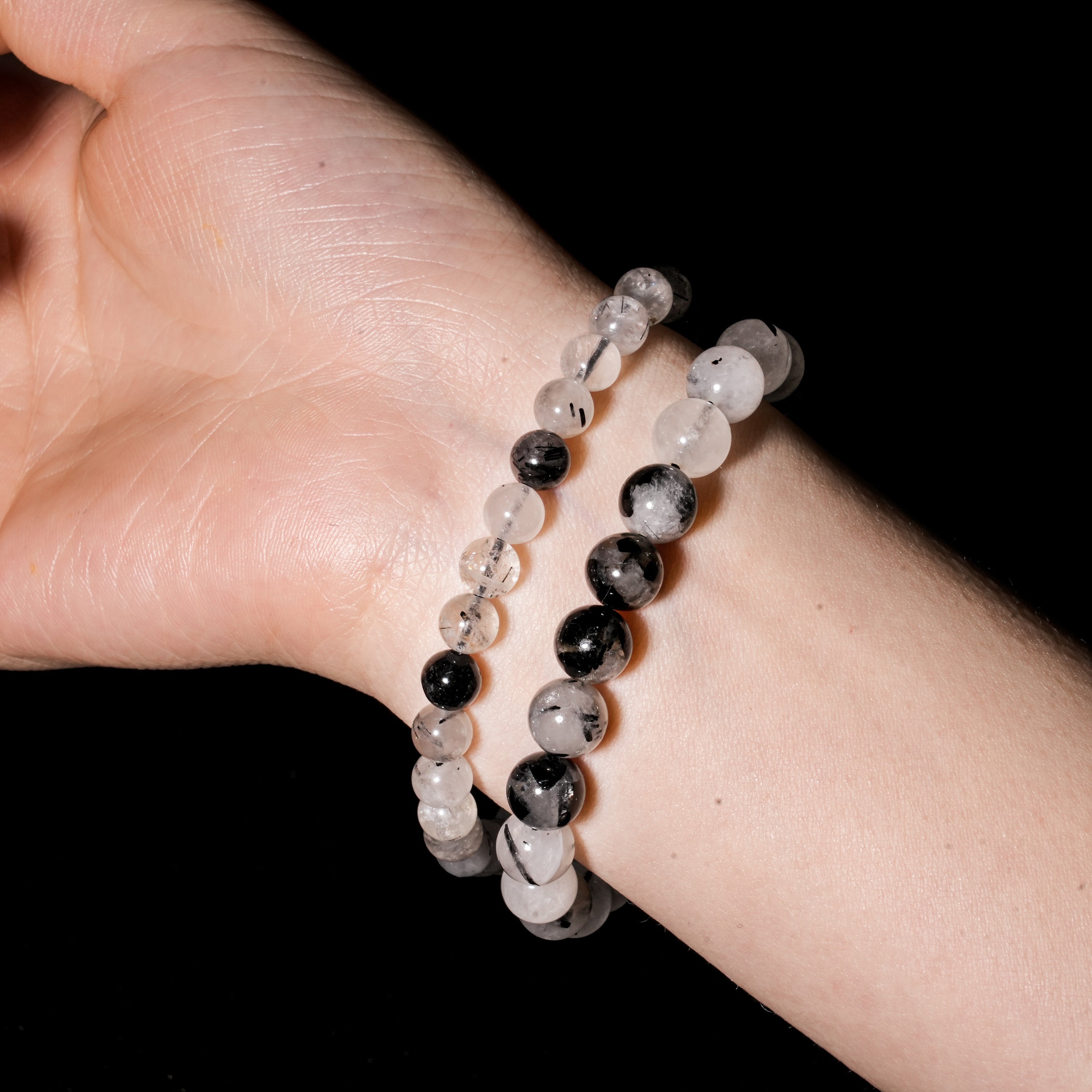 Black Rutiled Quartz Bracelet-Helmsman Crystal
