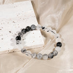 Black Rutiled Quartz Bracelet-Helmsman Crystal