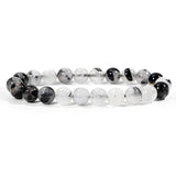 Black Rutiled Quartz Bracelet-Helmsman Crystal
