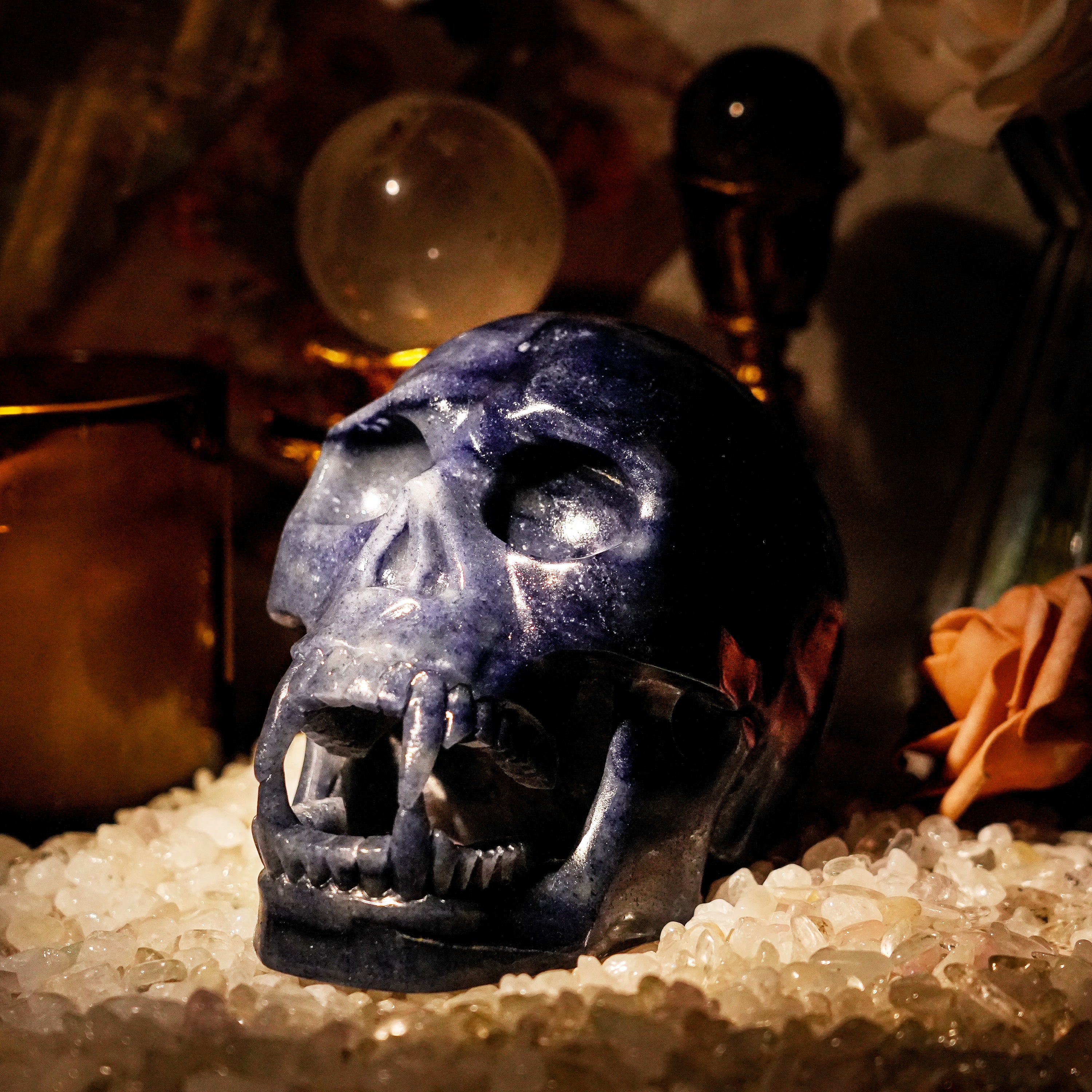 Blue Aventurine Skull-Helmsman Crystal