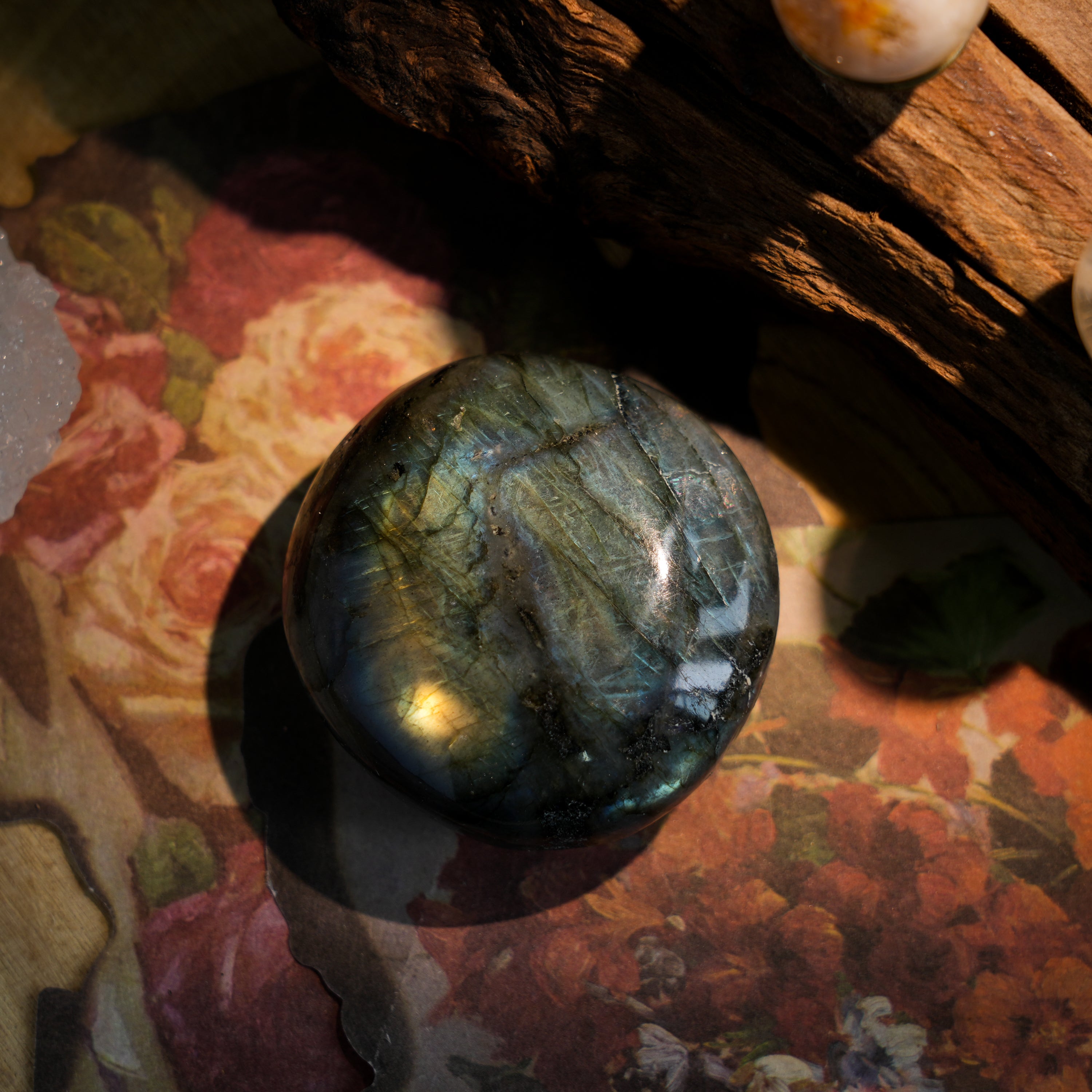 Blue Labradorite Palm Stones-Helmsman Crystal