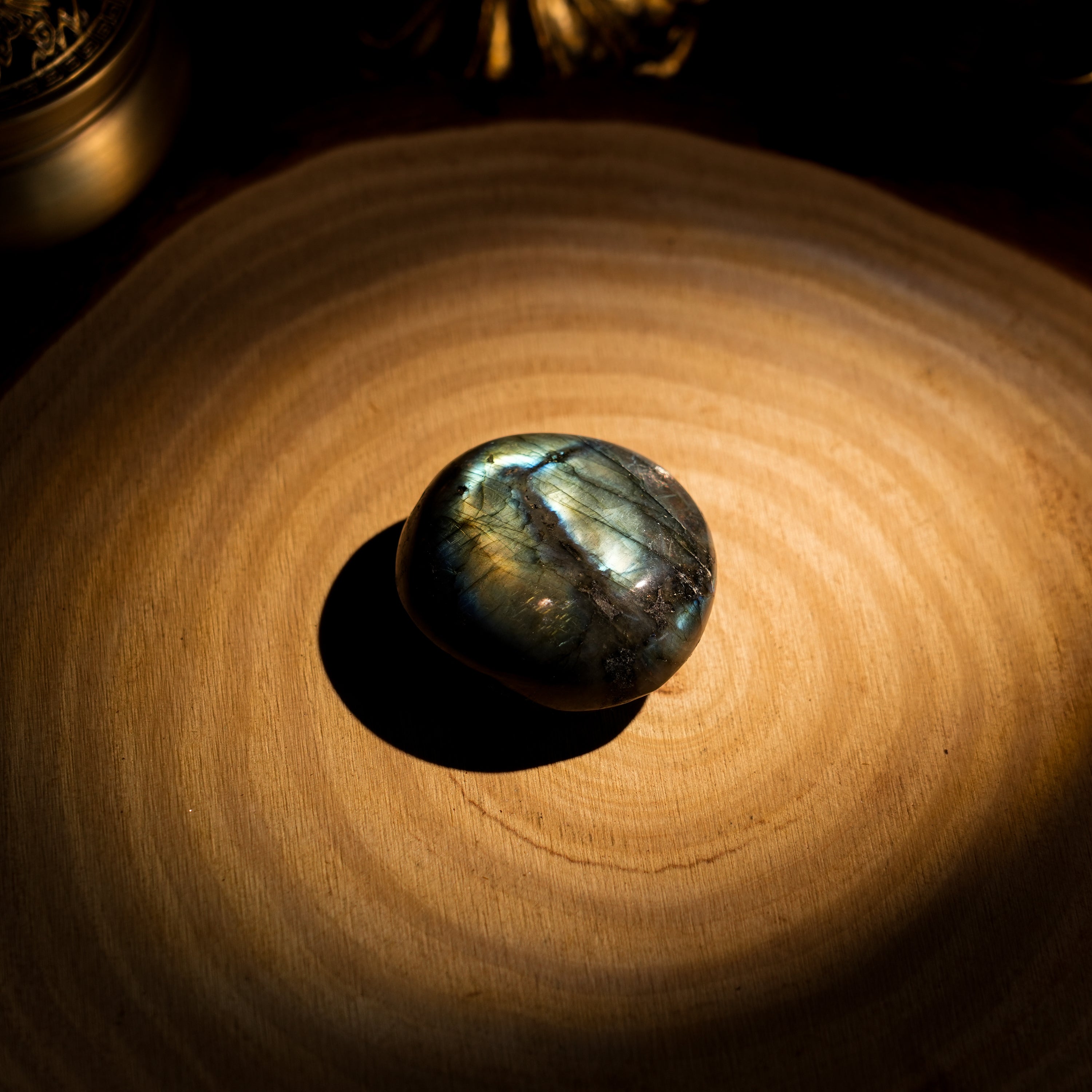 Blue Labradorite Palm Stones-Helmsman Crystal