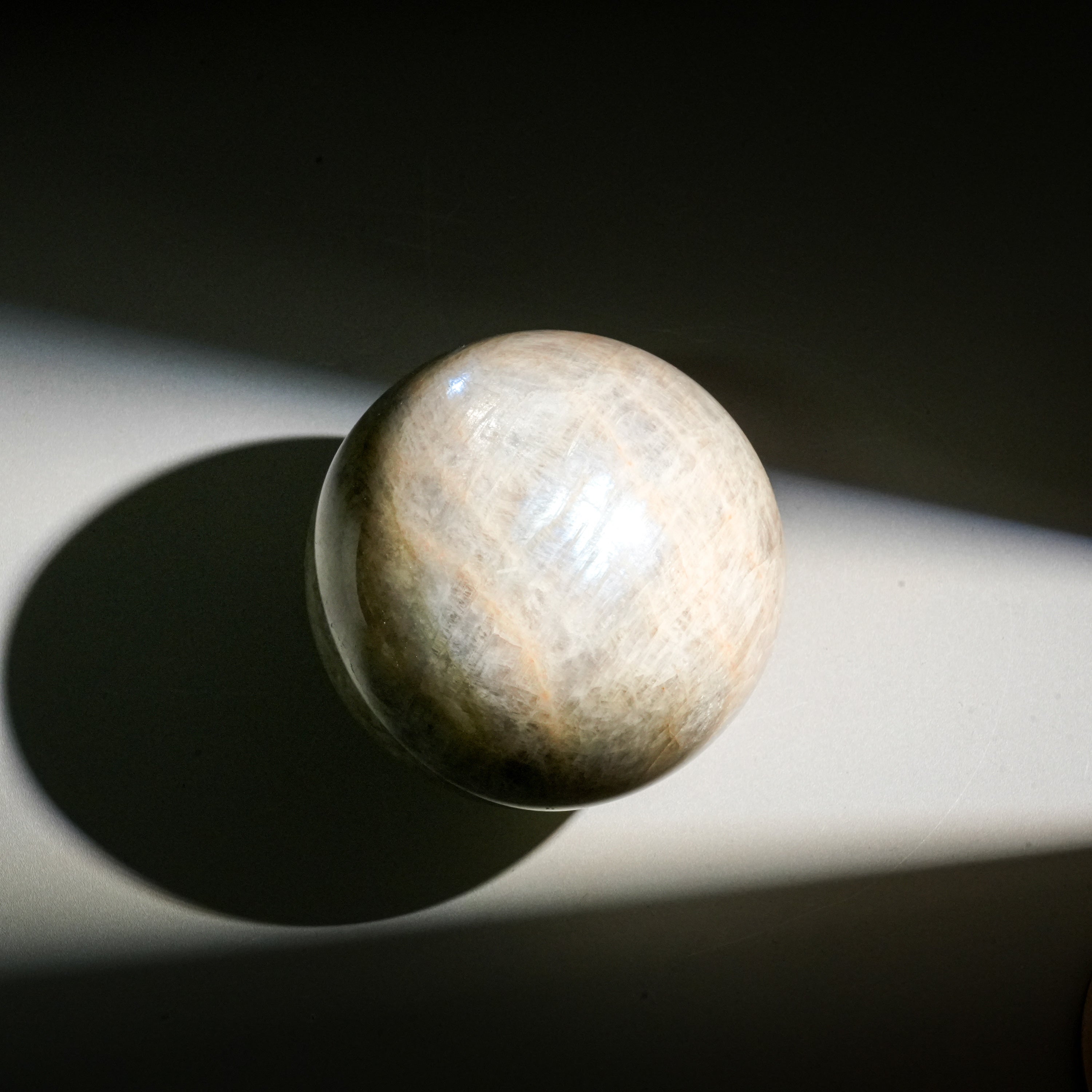 Moon Stone Sphere-Helmsman Crystal