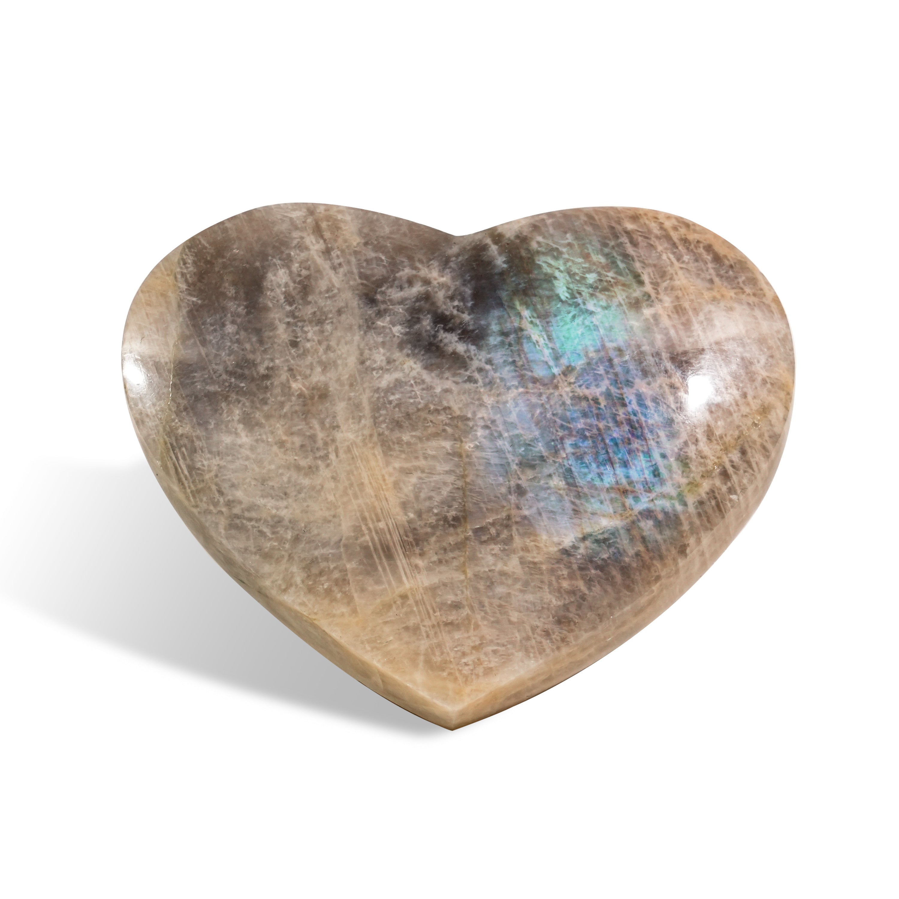 Blue Moonstone Heart-Helmsman Crystal