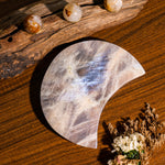 Blue Moonstone Moon Ornament-Helmsman Crystal