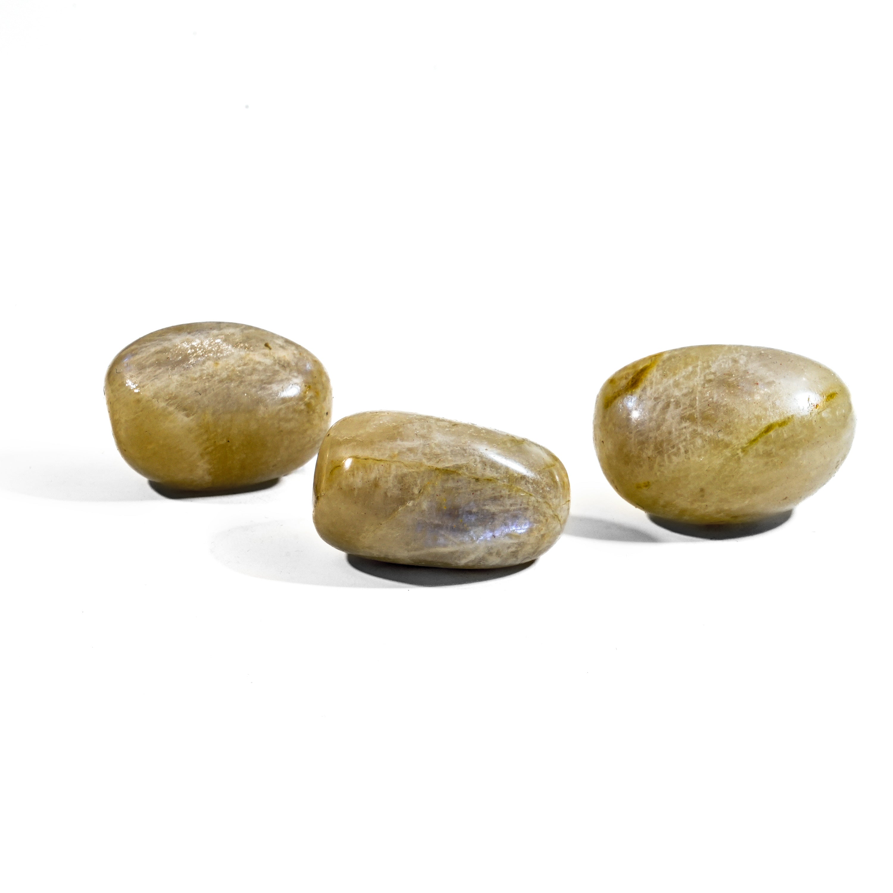 Blue Moonstone Tumbled Stone Set-Helmsman Crystal