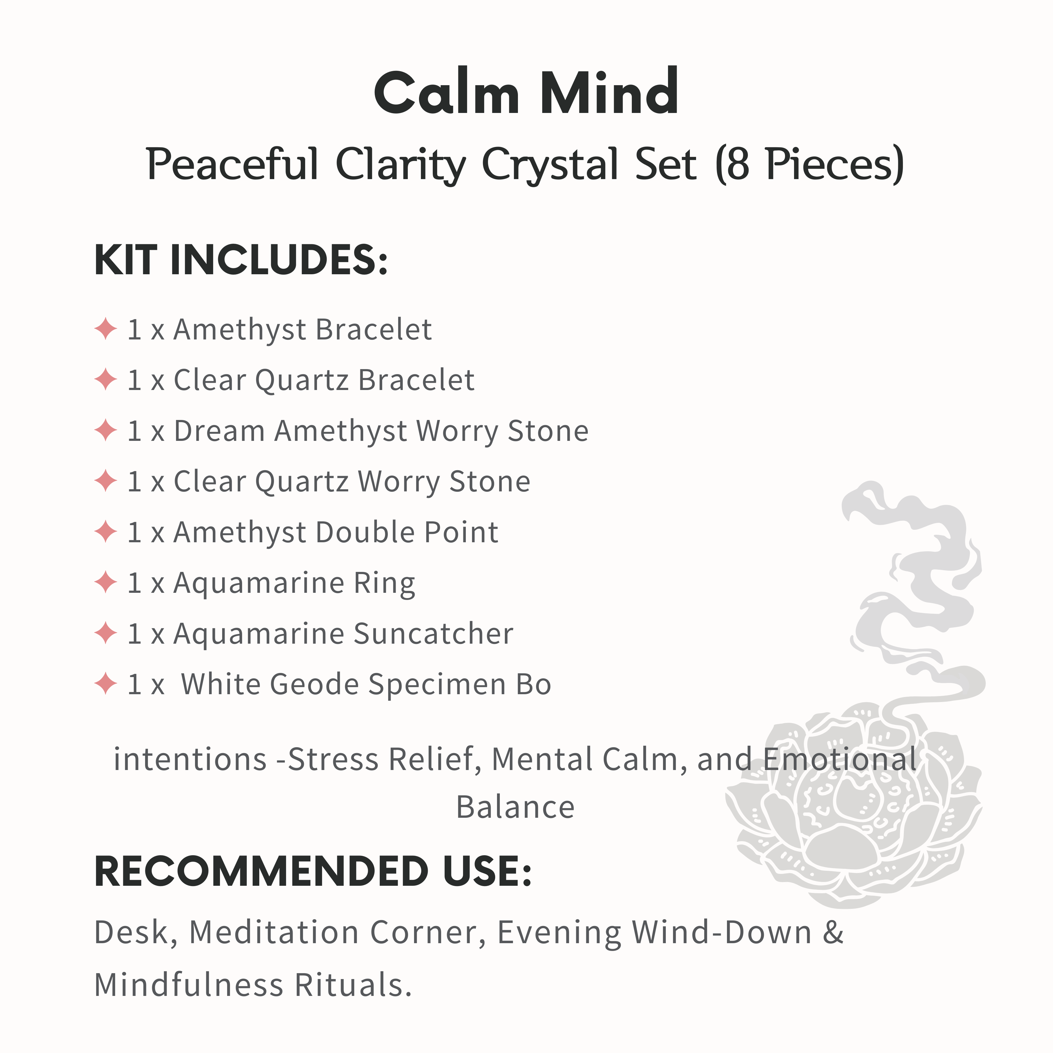 Calm Mind Crystal Ritual Set-Helmsman Crystal