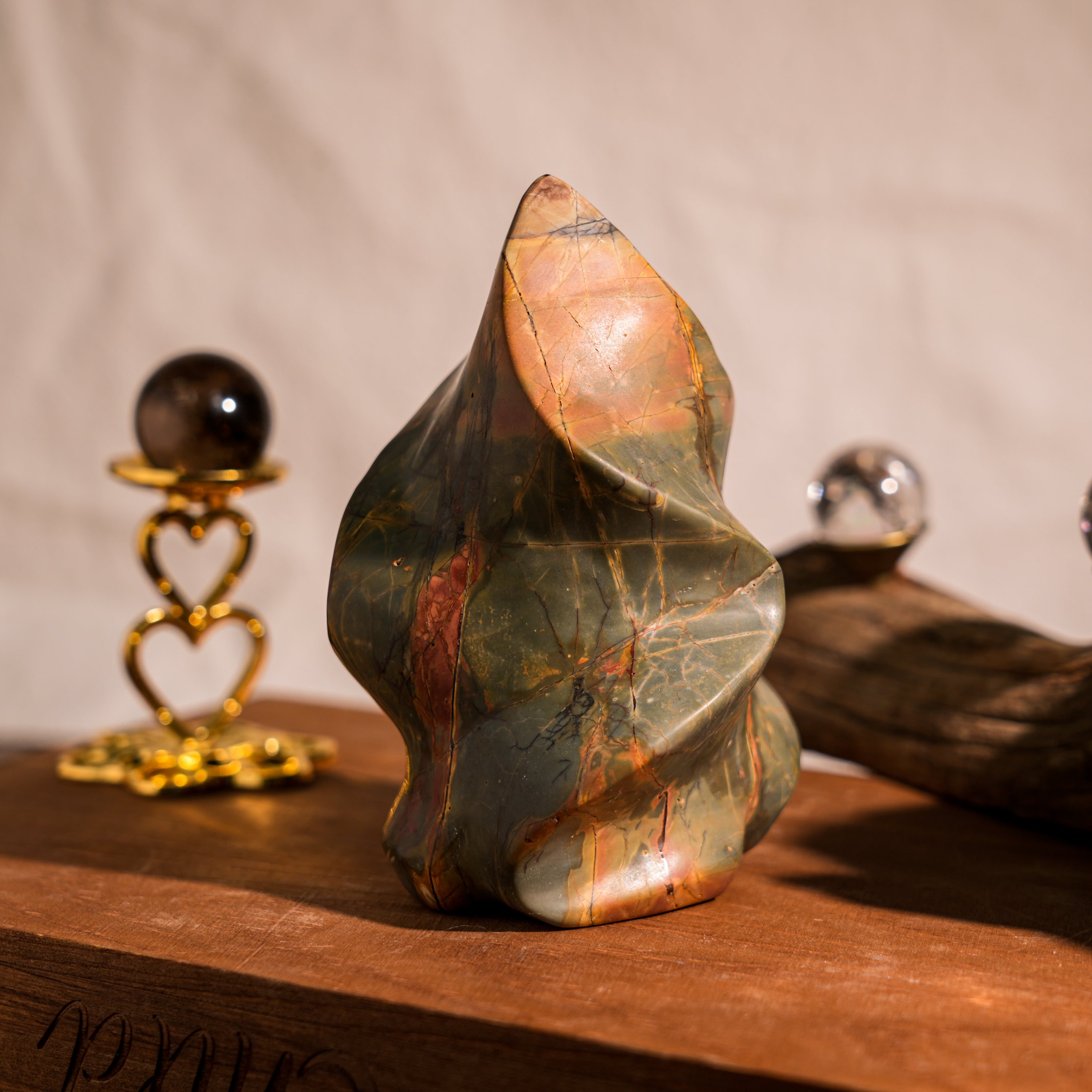 Cherry Creek Jasper Flame-Helmsman Crystal